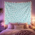 thumbnail image 2 of Teal Leopard Spots Across a White Background, Playful Watercolor for Animal Print Fans, Wildlife Wall Art, Housewarming Gift, Tapestry Wall Hanging for Bedroom and Dorm, 2 of 7