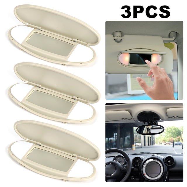 Cubierta del espejo del parasol del coche para Mini R55 R56 R60 2007-2014 (Beige)