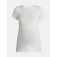 thumbnail image 5 of Time and Tru Women's Maternity Non Shirred Tee with Short Sleeves, Sizes S-XXL, 5 of 5
