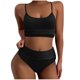 thumbnail image 1 of Traje de baño para mujer, bikini de tirantes sin espalda de color liso para mujer, trajes de baño para mujer, conjuntos de bikini para mujer, trajes de baño de bikini para mujer, 1 of 3