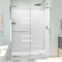 DreamLine Infinity-Z 34 in. D x 60 in. W x 78 3/4 in. H Sliding Shower Door Base and Wall Kit