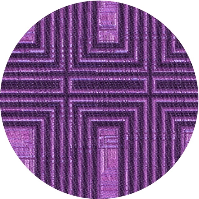 Ahgly Company Tapis d'Intérieur Rond Lavable en Machine Transitionnel Violet, 6 Pieds Rond