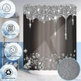thumbnail image 3 of 4PCS Bling Diamond Shower Curtain Set with Non-Slip Rugs Toilet Lid Cover and Bath Mat Shower Curtain with 12 Hooks Bathroom Sets with Shower Curtain and Rugs and Accessories, 3 of 7