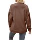 thumbnail image 3 of Sudadera Sudaderas básicas para mujer, estilo informal, cuello redondo, sudaderas lisas, traje de calle Ygjytge Marrón T S para Mujer, 3 of 7