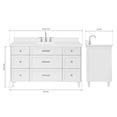 thumbnail image 5 of ARIEL Monroe 60 Inch Single Rectangle Sink Bathroom Vanity With Carrara White Quartz Countertop 1.5 Inch Edge In White, 5 of 8