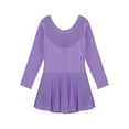 thumbnail image 4 of YiZYiF Kids Girls Sheer Mesh Patchwork Ballet Leotard Dress Ballerina Practice Performance Dancewear Purple 9-10, 4 of 7