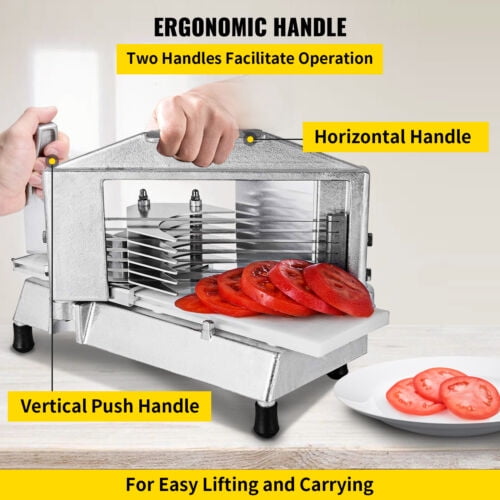 VEVOR Commercial Tomato Slicer 0.38 inches Heavy Duty Tomato Slicer Tomato  Cutter with Built in Cutting Board for Restaurant or Home Use 