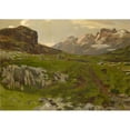 thumbnail image 2 of Hans Sandreuter 14x11 Black Ornate Wood Framed Double Matted Museum Art Print Titled: View from Frutt Toward the Titlis (1895), 2 of 5