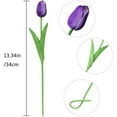 thumbnail image 2 of HESHENG Artificial Tulips Real Touch Fake Flowers Artificial Tulips Flowers Arrangement Bouquet for Home Room Office Wedding Party, Purple, 2 of 6