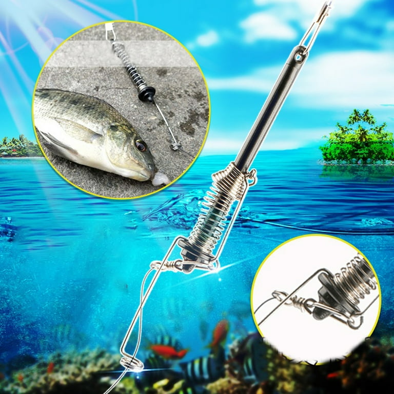 Automatic Fishing Hook High Elasticity Full Speed Stainless Steel Spring Fishhook Outdoor Fishing Bait Catch Hook Fishing Gear-1pc