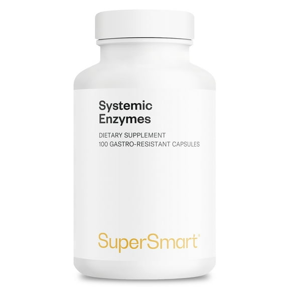 SuperSmart Systemic Enzymes (High Potency) - with Bromelain, Protease, Lipase, Trypsin, Chymotrypsin, Peptidase, Pancreatin - Proteolytic Enzymes Complex | Non-GMO & Gluten Free - 100 DR Capsules