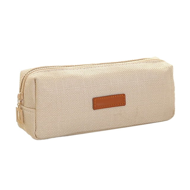 Estuches de Lápiz para Estudiantes Venta Al Por Mayor Estuche de Lápiz de Lino Amigable con el Medio Ambiente, Bolsa de Papelería Estudiantil de Moda de Color Sólido, Bolsa de Lápiz, Bolsa de Papelerí
