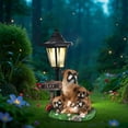 thumbnail image 4 of Dog Garden Statue with Solar Lantern, 11. Inch Cute Dog Figurine Light Decor with Welcome Sign for Outdoor Patio Balcony Yard Art, Unique Resin Statue House Warming Gift for Mom Grandma Women, 4 of 5