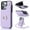 Lightpurple, variant on Designed for iPhone 14 Pro Max Case Wallet with Card Holder for Women Girls, Crossbody Case with Lanyard Strap, Protective PU Leather Purse Case with Ring Holder Stand for iPhone 14 Pro Max - Black