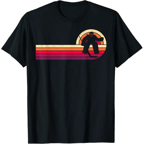 Vintage Ice Hockey Goalie Tee For Players Fans Sport Humor T-Shirt All Size S-5Xl
