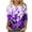 Purple, variant on Fesfesfes T Shirt Pack Women's Summer Casual Crewneck 3/4 Sleeve T-Shirts Floral Print Fit Basic Tops Tees Blouses 6(M)
