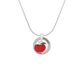 thumbnail image 2 of Delight Jewelry Silvertone Small Red Apple Hockey Ring Charm Necklace, 18", 2 of 4