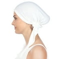 thumbnail image 3 of SPRING PARK Women Solid Color Long 2-Tail Casual Elastic Milk Silk Muslim Turban Hat Head Wrap, 3 of 5