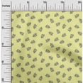 thumbnail image 1 of oneOone Polyester Lycra Light Yellow Fabric Leaves & Flower Floral Craft Projects Decor Fabric Printed By The Yard 56 Inch Wide, 1 of 4