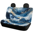 thumbnail image 2 of FOR U DESIGNS Blue Marble Print Automotive Seat Cover Breathable Front & Split Rear Bench for Car Non-Fading Automotive Accessories Universal Fit Vehicle Sedan Truck SUV, 2 of 7