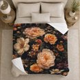 thumbnail image 5 of Moody Floral Moon Bat, Cozy Friendship Quote Scene, Warm Flannel Blanket for Living Room and Reading Nook with Detailed Artwork, Art Lovers Thanksgiving Gift, Artistic Home Decor, 5 of 9