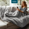 thumbnail image 6 of Quility Weighted Blanket - 15 LB Queen Size - 60"x80", Chevron, 6 of 8