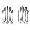 thumbnail image 2 of 40-Piece Set, Stainless Steel Silverware Cutlery, Unique Pattern Design, Includes Dinner Knives, 2 of 5