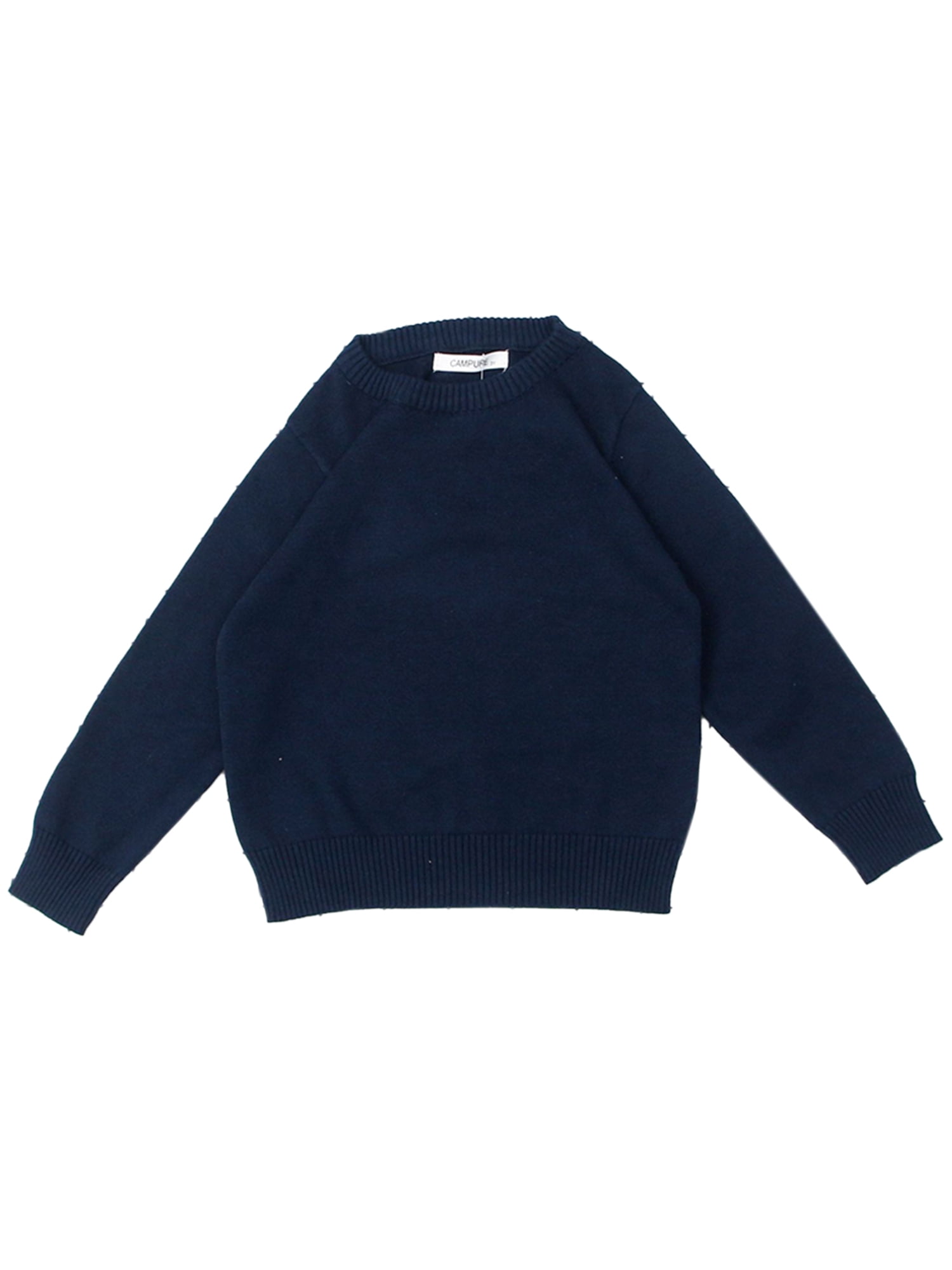 Grianlook Kids Plain Solid Color Sweater Crew Neck Warm Sweatshirt