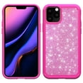 thumbnail image 5 of For Apple iPhone 13 Pro (6.1") Glitter Sparkle Bling Shinny Hybrid Slim Rhinestone 2 in 1 Hard PC & Soft TPU Rugged Protective Cover ,Xpm Phone Case [Hot Pink], 5 of 9