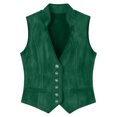 thumbnail image 4 of Atkumj Suede Vest for Women Trendy Stand Collar Cinched Waist Womens Vests Casual Solid Color Button Front Sleeveless Jacket L, 4 of 7