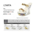 thumbnail image 5 of Women's Sexy Sandals 14cm High Heel Luminous Metal Buckle Flower Crystal Block 10365 Series LFD, 5 of 5