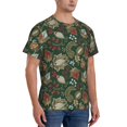 thumbnail image 4 of Yiaed Red Leaves Print Mens Short Sleeve Tight Fit T-Shirt, Crewneck Casual Tee-Medium, 4 of 5