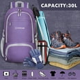 thumbnail image 3 of Mochila ZOMAKE ligera y plegable de 30 litros para viajes de senderismo, 3 of 6