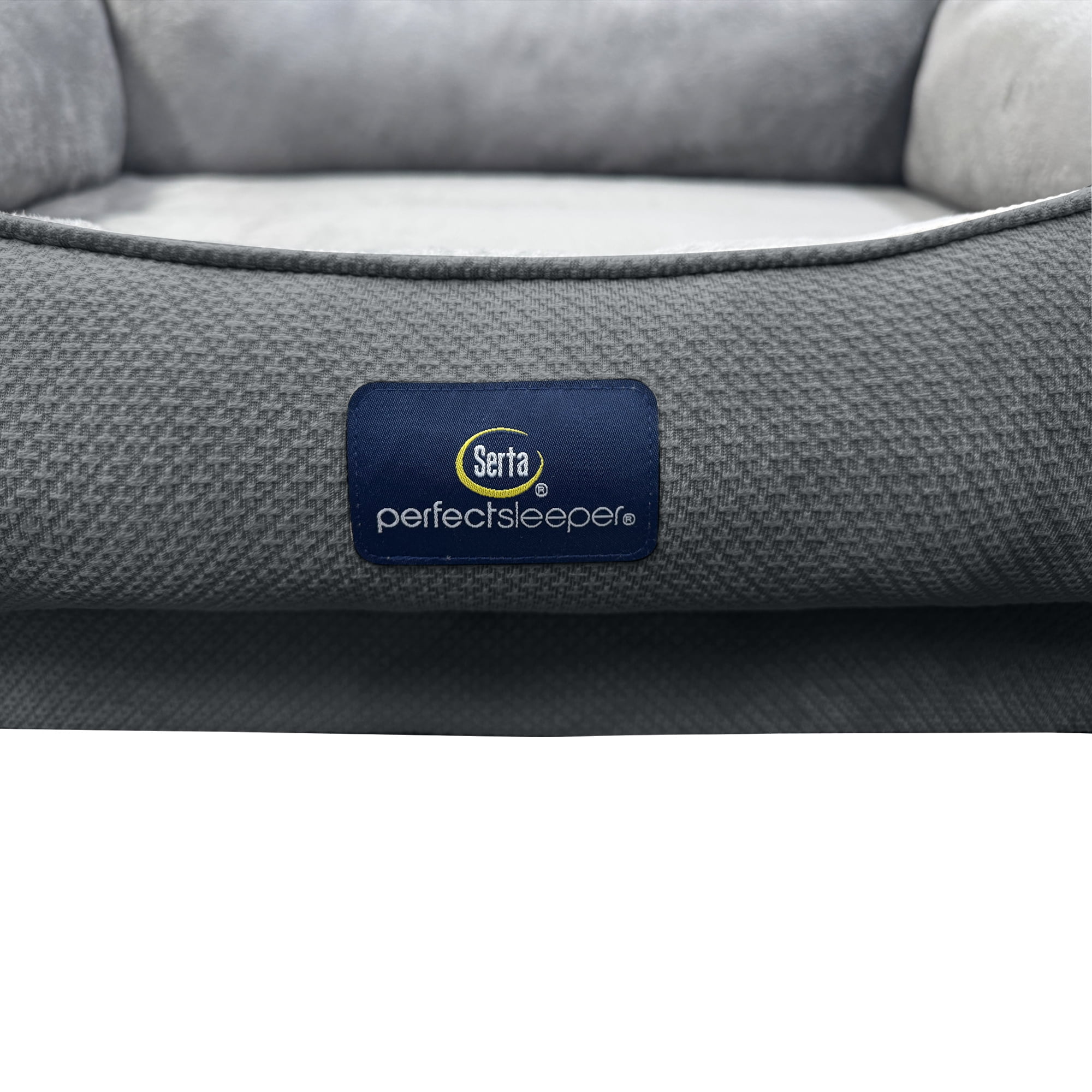 Serta Cuddler Bolster Cat & Dog Bed, Charcoal, Extra Large