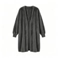 thumbnail image 7 of Smsaxvxz Womens Long Cardigan Sweaters Fashion Open Front Oversized Knit Fall Trendy Coat Jacket Gray L, 7 of 7