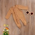 thumbnail image 3 of TheFound Newborn Infant One-piece Footed Pajamas Round Neck Zipper Jumpsuit, 3 of 9