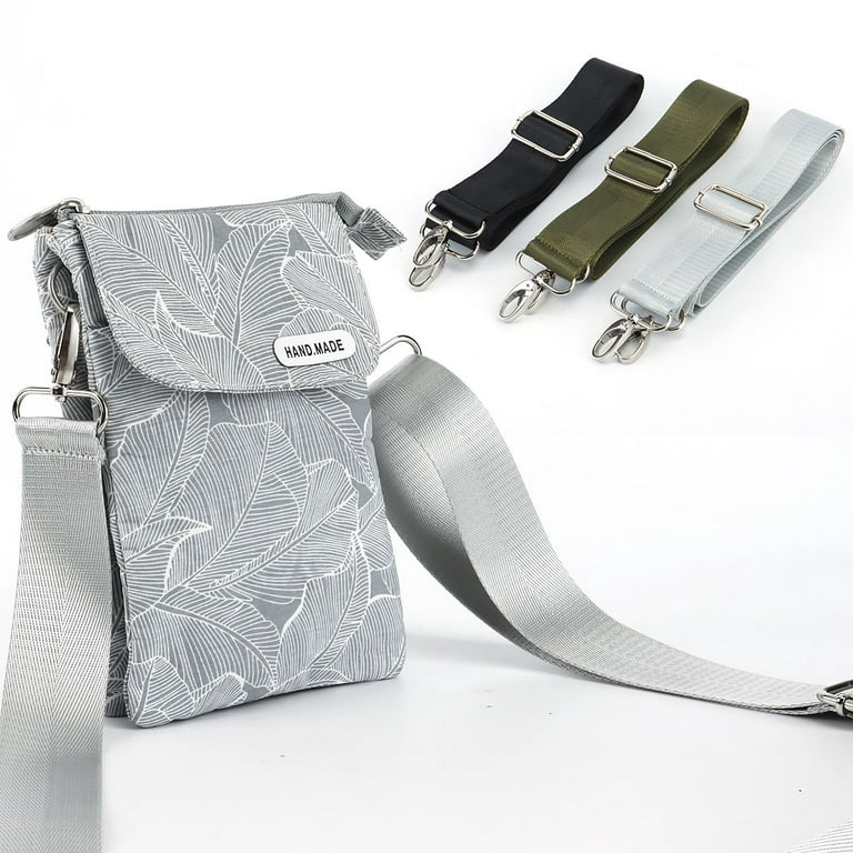 Cross Body Strap for Purse Wide Purse Strap Crossbody Knitting Canvas  Straps for Bags Purse Strap Silver Hardware Jagged 01