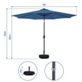 thumbnail image 2 of HARBOURSIDE 11ft Solar-Powered Outdoor Umbrella with LED Lights - 13 Solar LED Bulbs, Heavy Duty Base & Sand Bag for Patio/Garden/Poolside, Waterproof UV-Resistant Sun Shade Canopy,Navy, 2 of 7