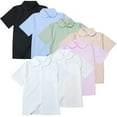 thumbnail image 5 of Women Summer Japan Students Round Neck Short Sleeve JK Uniform White Shirt Top, 5 of 10
