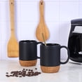 thumbnail image 6 of Homelife 350ML Matte Black Coffee Mug with Grip Handle Cork Bottom Detachable Dustproof Lid Heat-Resistant Ceramic Tea Milk Water Cup Birthday Gift, 6 of 13