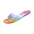 thumbnail image 2 of Willtoo Clear Jelly Sandals for Women Colorful Jelly Flats Platform Water Slides Slip on House Slippers Wide Round Toe Lightweight Breathable No Slip Sandals, 2 of 5