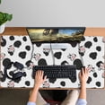 thumbnail image 4 of Long Mouse Pads for Desk,White Cow Black Spot Pattern Desk Mats on Top Of Desks, Desk Mouse Pad Extra Large with 3mm Non-Slip Base and Stitched Edge for Gaming,Office,Work,Home 47.3"x23.6", 4 of 6