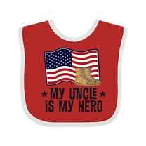 Inktastic My Uncle is My Hero Military Nephew Boys or Girls Baby Bib