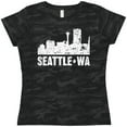 thumbnail image 3 of Inktastic Seattle Skyline Grunge Women's T-Shirt, 3 of 5