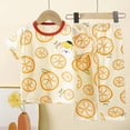 thumbnail image 2 of HCNTES Boy's 2 Piece Beach Vacation Textured Linen Outfit Short Sleeve Button Down Shirt Top and Shorts Summer Set(Yellow,7-8 Years), 2 of 5