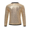 thumbnail image 3 of Patlollav Mens Casual Solid Long Sleeve Sequin Dance Dress Cardigan Jacket, 3 of 6