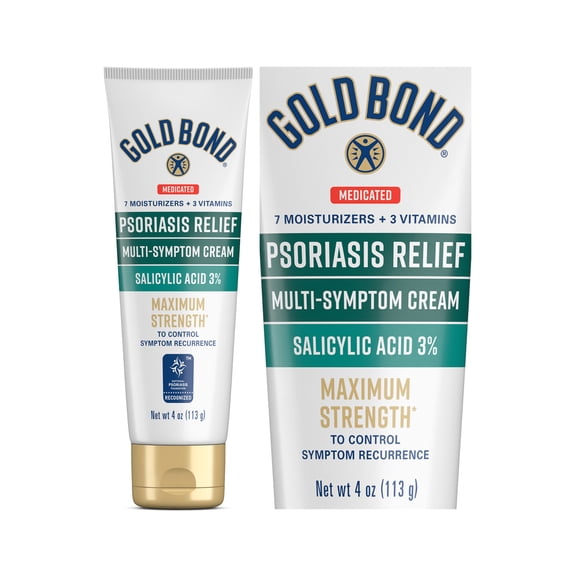 Gold Bond Multi-Symptom Psoriasis Relief Cream, 4 oz., Irritated, Scaling Skin, and Itchy Skin Relief