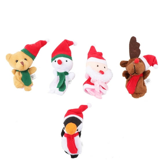 5Pcs Xmas Cartoon Finger Puppets Educational Finger Dolls Xmas Finger Toys
