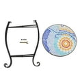 thumbnail image 2 of Ktaxon 14" Side Table Flower Glass Top Metal Art Flowerpot Holder Plant, 2 of 6