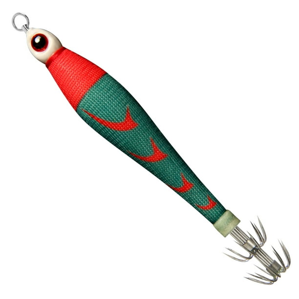 Anzuelo de calamar cebo luminoso que brilla en la oscuridad para pesca nocturna ( ) rojo y amarillo
